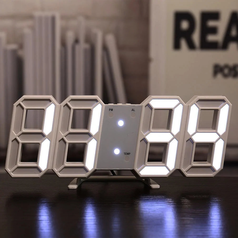 3D LED Digital Wall Clock | Modern Home Decor