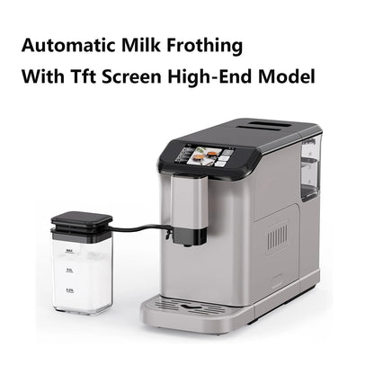 TFT Touch Screen Automatic Espresso Machine, 20 Bar Coffee Machine With Grinder, Espresso Maker With Automatic Milk Frother - Merit Sell