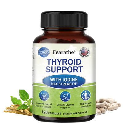 Thyroid Supplement for Men and Women - Thyroid Health, Metabolism, Energy and Focus Formula - 120 Capsules,Non-GMO - Merit Sell
