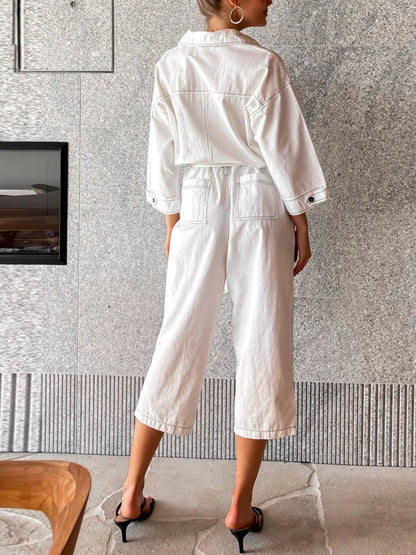 Tie Waist Wide Leg Jumpsuit - Merit Sell