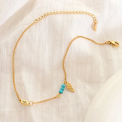 Titanium Steel Wing Shape Charm Anklet Bracelet - Merit Sell
