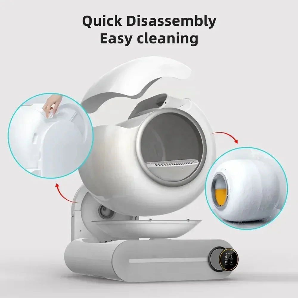 Tonepie 65L Automatic Smart Cat Litter Box Self Cleaning Fully Enclosed Cat Litter Box Pet Toilet Litter Tray English versions - Merit Sell