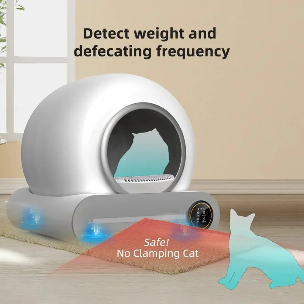 Tonepie 65L Automatic Smart Cat Litter Box Self Cleaning Fully Enclosed Cat Litter Box Pet Toilet Litter Tray English versions - Merit Sell