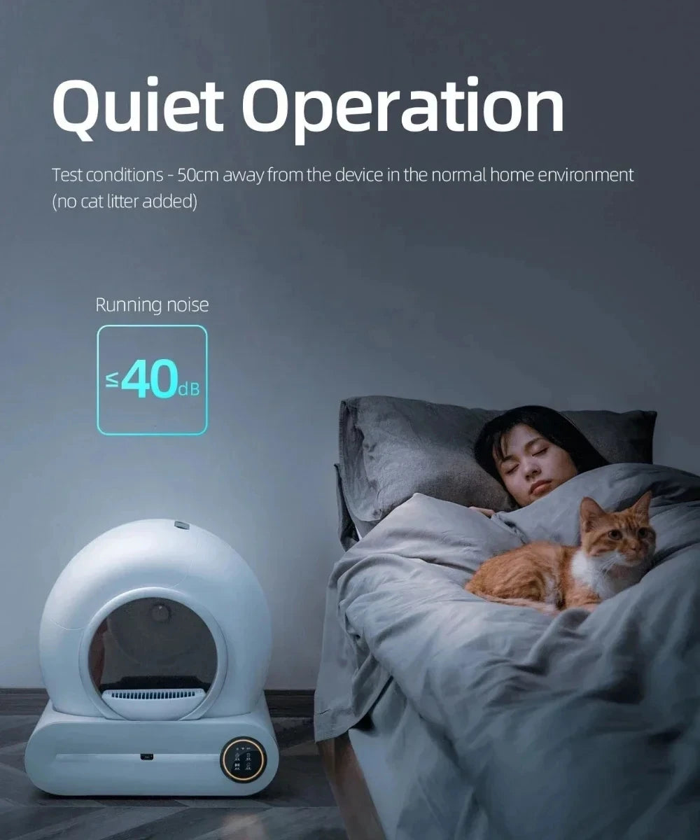 Tonepie 65L Automatic Smart Cat Litter Box Self Cleaning Fully Enclosed Cat Litter Box Pet Toilet Litter Tray English versions - Merit Sell