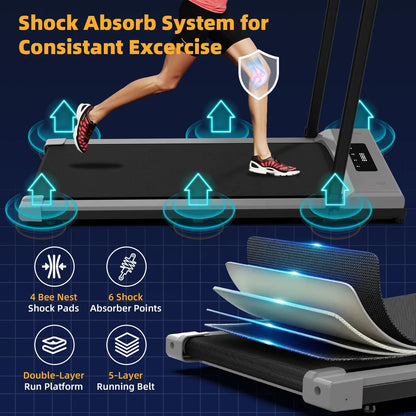 Treadmill Home Walking Mat Foldable with Silent Folding Wireless Remote Control and Bluetooth Speaker Walking Pad - Merit Sell