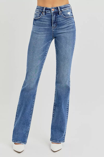 Trendsi Straight Leg Jeans with Tummy Support - Merit Sell