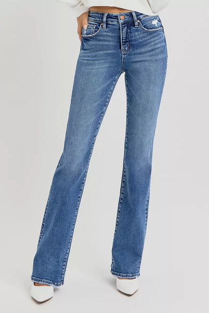 Trendsi Straight Leg Jeans with Tummy Support - Merit Sell