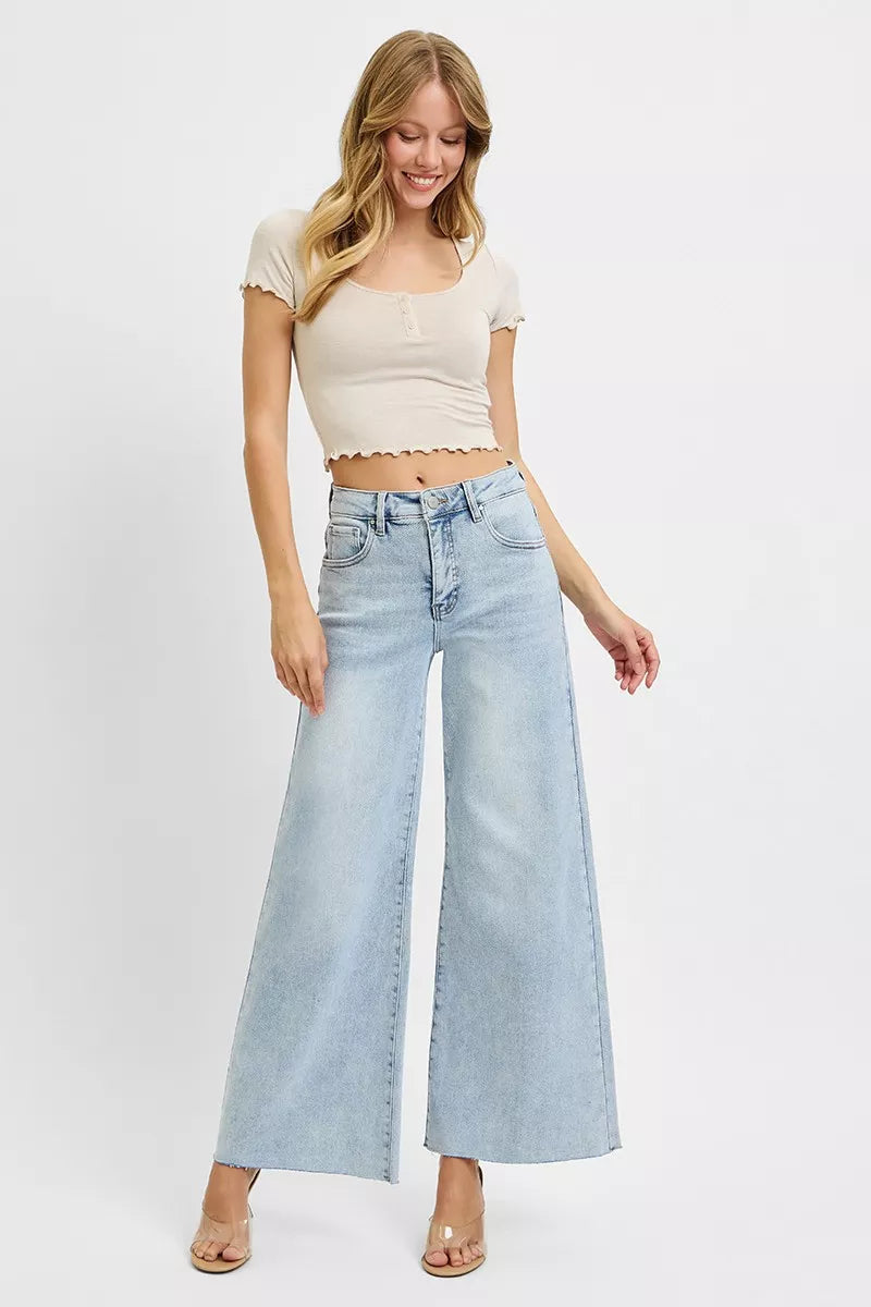 Trendsi Trendy Plus Size Denim Pants Wide Leg Jeans - Merit Sell