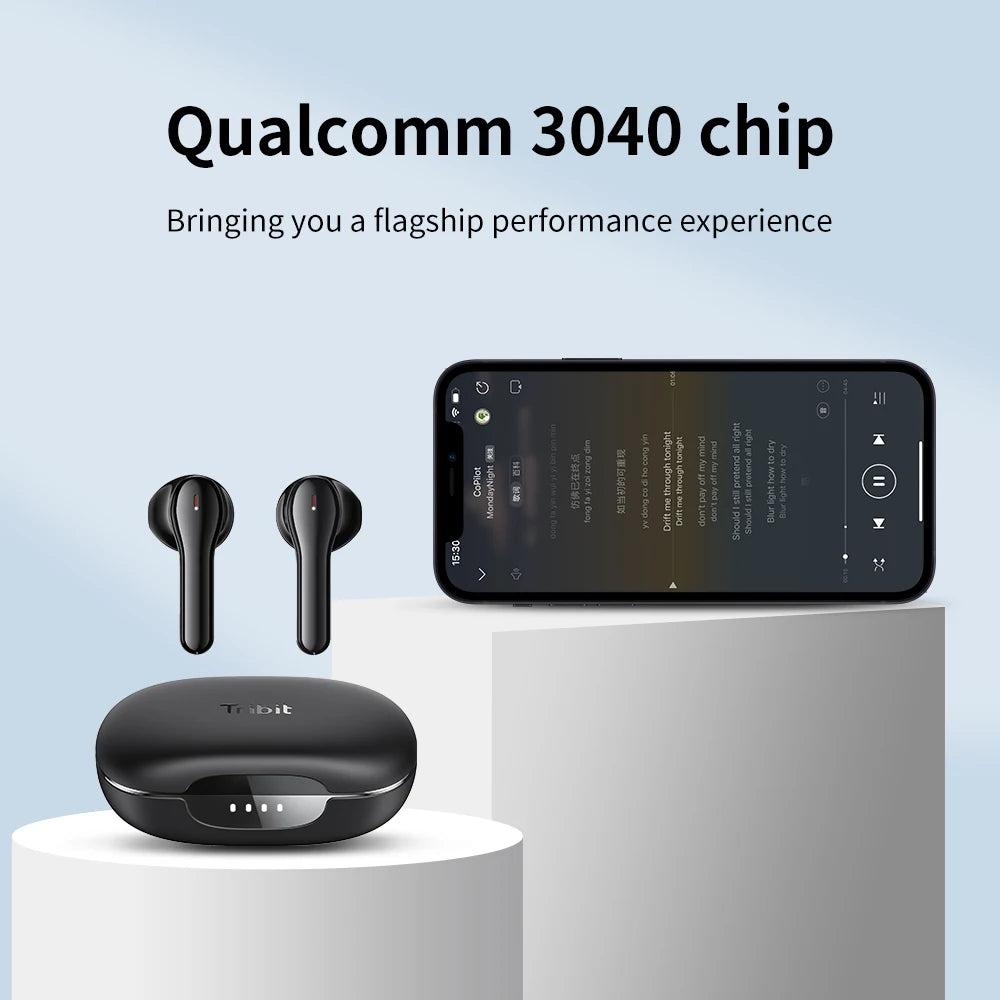 Tribit FlyBuds C2 Wireless Bluetooth Earphones 4 Mics Call Noise Canceling Crystal-Clear Calls Earbuds 32H Playtime Headphones - Merit Sell