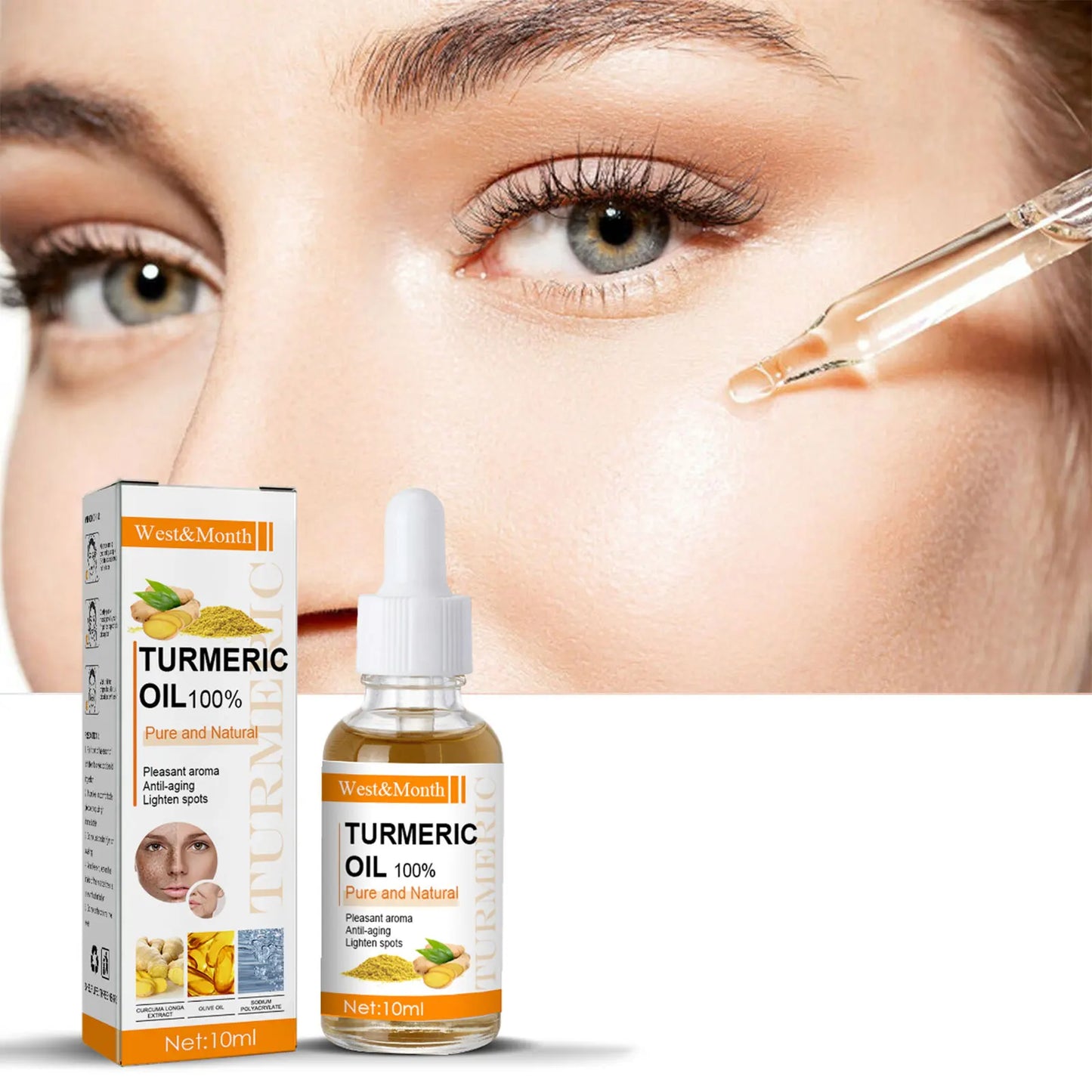Turmeric Essence Oil Firming Tightening Fade Fine Lines Brighten Skin Tone Remove Melanin Deeply Moisturizing Facial Serum Oil - Merit Sell