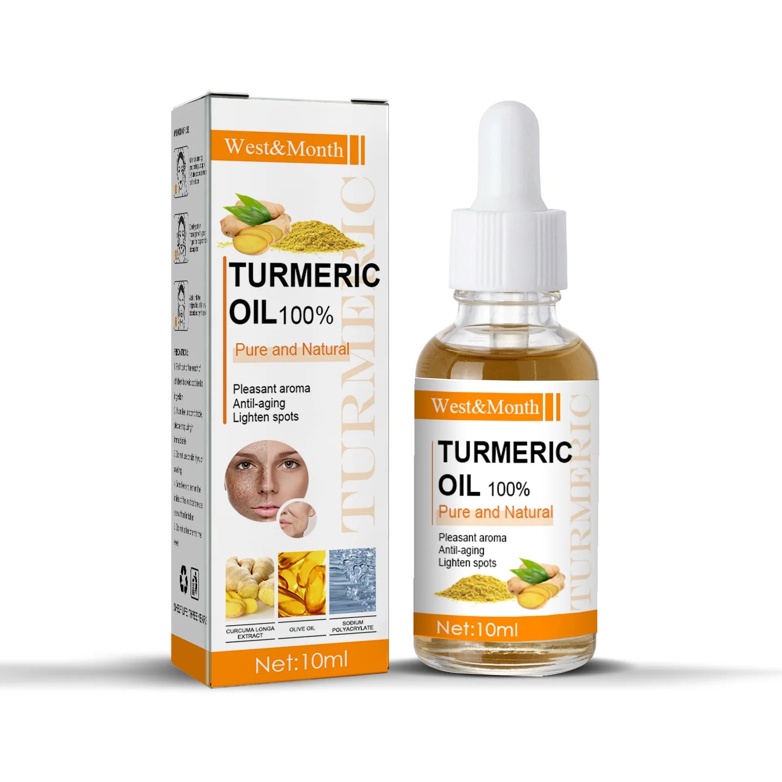 Turmeric Essence Oil Firming Tightening Fade Fine Lines Brighten Skin Tone Remove Melanin Deeply Moisturizing Facial Serum Oil - Merit Sell