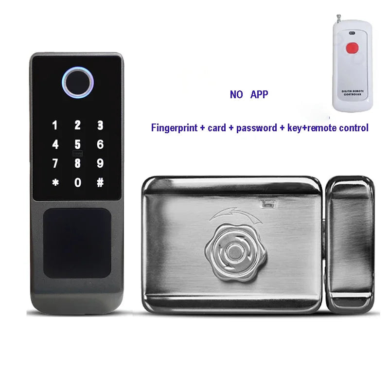 Tuya APP Smart Lock Outdoor Waterproof Wifi Double Sided Fingerprint Lock Password Card Digital Electronic Dooor Lock For Garden