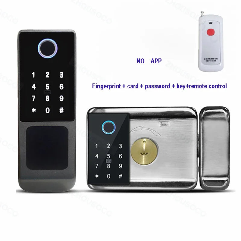 Tuya APP Smart Lock Outdoor Waterproof Wifi Double Sided Fingerprint Lock Password Card Digital Electronic Dooor Lock For Garden
