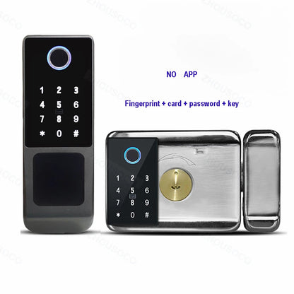 Tuya Wifi Waterproof Smart Door Lock Outdoor Garden Fingerprint Lock Card Code Key Remote Unlock Keyless Access Electronic Lock - Merit Sell