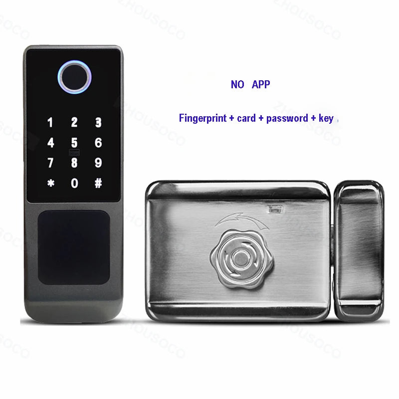 Tuya Wifi Waterproof Smart Door Lock Outdoor Garden Fingerprint Lock Card Code Key Remote Unlock Keyless Access Electronic Lock - Merit Sell