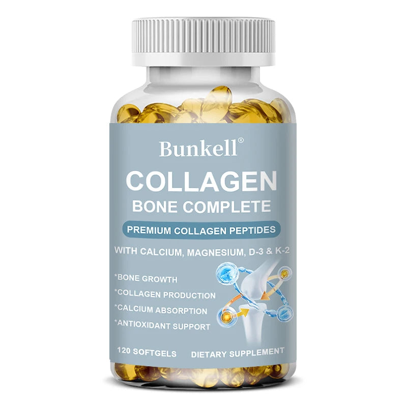 Type 1 & 3 Collagen Bone Complete Formula with Vitamins and Minerals to Support Bone Growth, Skin Health, 120 Capsules - Merit Sell