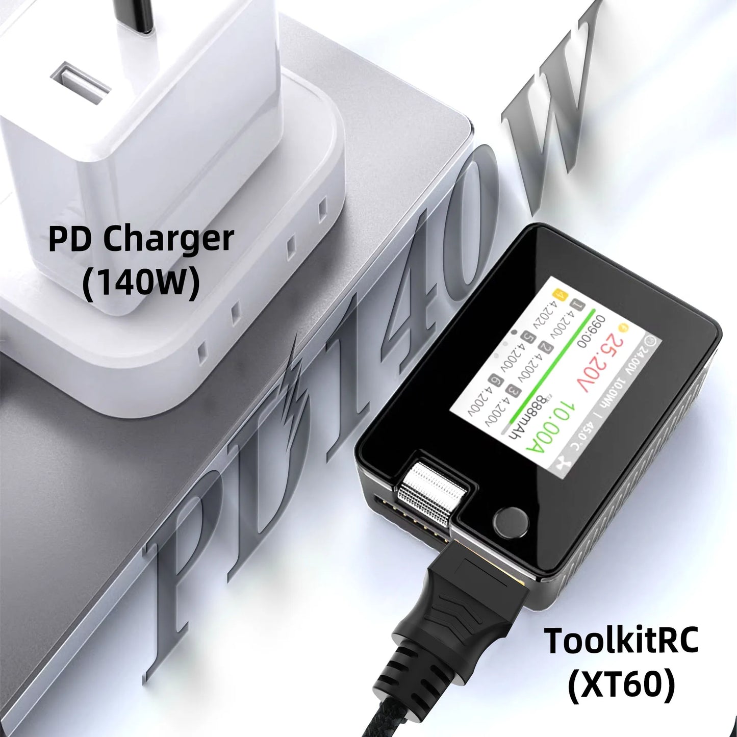 Type C to XT60 adapter cable, USB C to XT60 charging cable, USB C male to XT60 female cable, PD 140W charging cable - Merit Sell