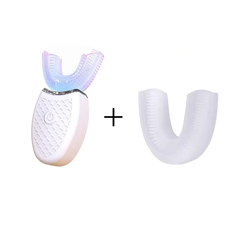 U Shape Degrees Intelligent Electric Toothbrush Sonic Automatic Tooth Brush 360 Degree Cleaning USB Charge Waterproof Toothbrush - Merit Sell