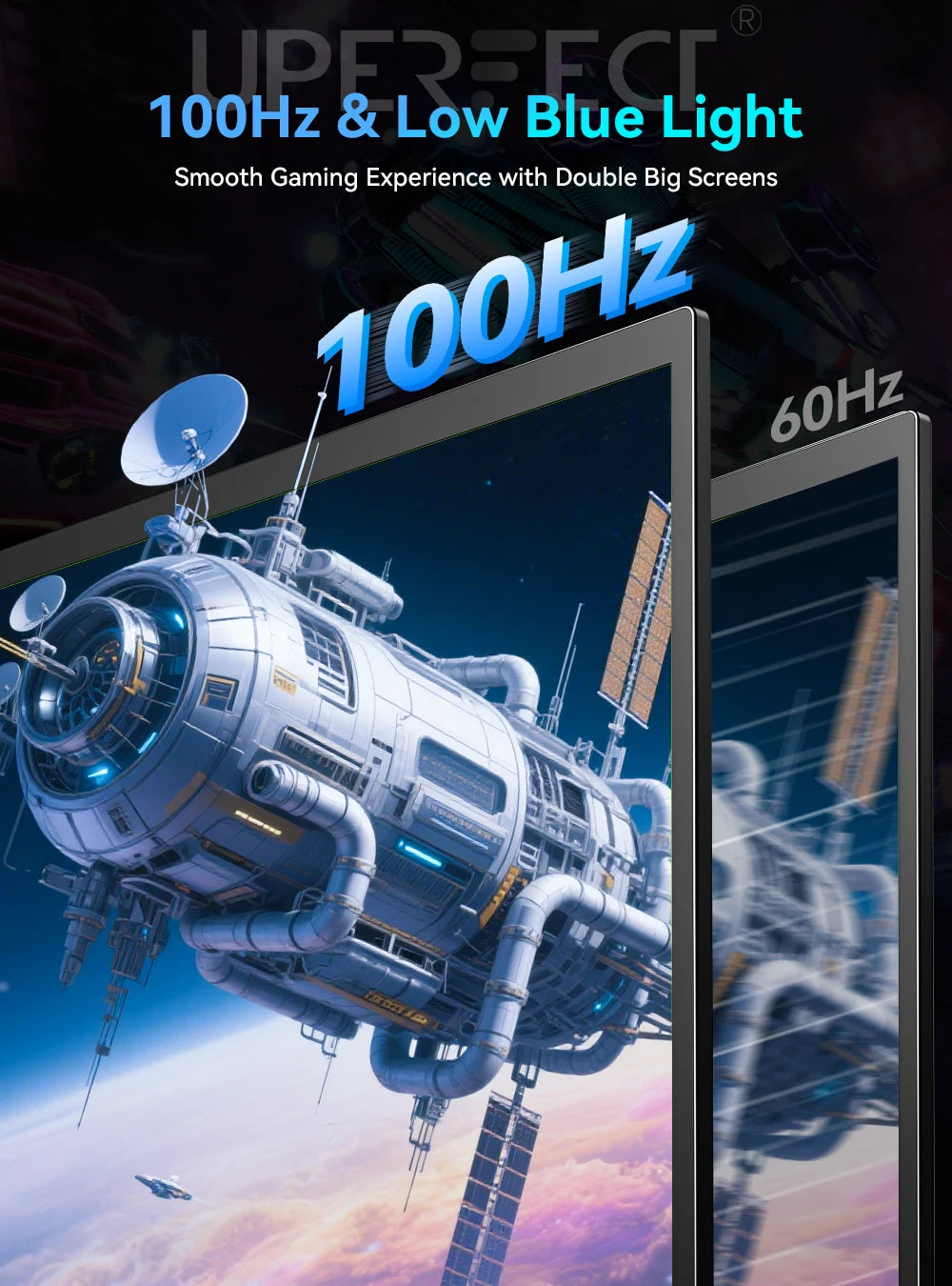 UPERFECT 18.5”100HZ Delta Portable Dual TouchScreen Monitor FHD HDR 360°Rotation Folding Triple Screen Laptop Display Extender - Merit Sell