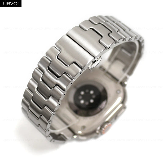 URVOI Satine Grand H Band for Apple Watch Ultra 2 Series 10 9 8 7 6 5 Quality stainless steel strap for iWatch butterfly clasp - Merit Sell Merit Sell