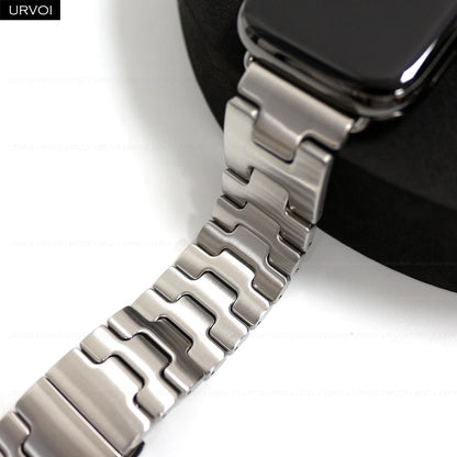 URVOI Satine Grand H Band for Apple Watch Ultra 2 Series 10 9 8 7 6 5 Quality stainless steel strap for iWatch butterfly clasp - Merit Sell
