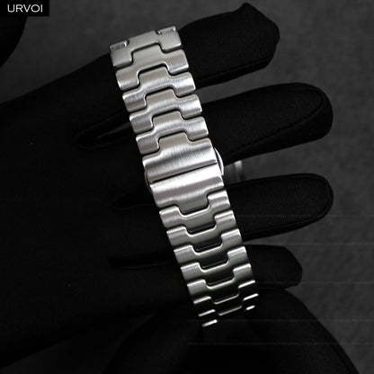 URVOI Satine Grand H Band for Apple Watch Ultra 2 Series 10 9 8 7 6 5 Quality stainless steel strap for iWatch butterfly clasp - Merit Sell