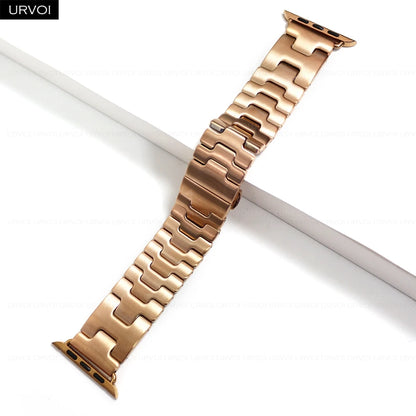 URVOI Satine Grand H Band for Apple Watch Ultra 2 Series 10 9 8 7 6 5 Quality stainless steel strap for iWatch butterfly clasp - Merit Sell