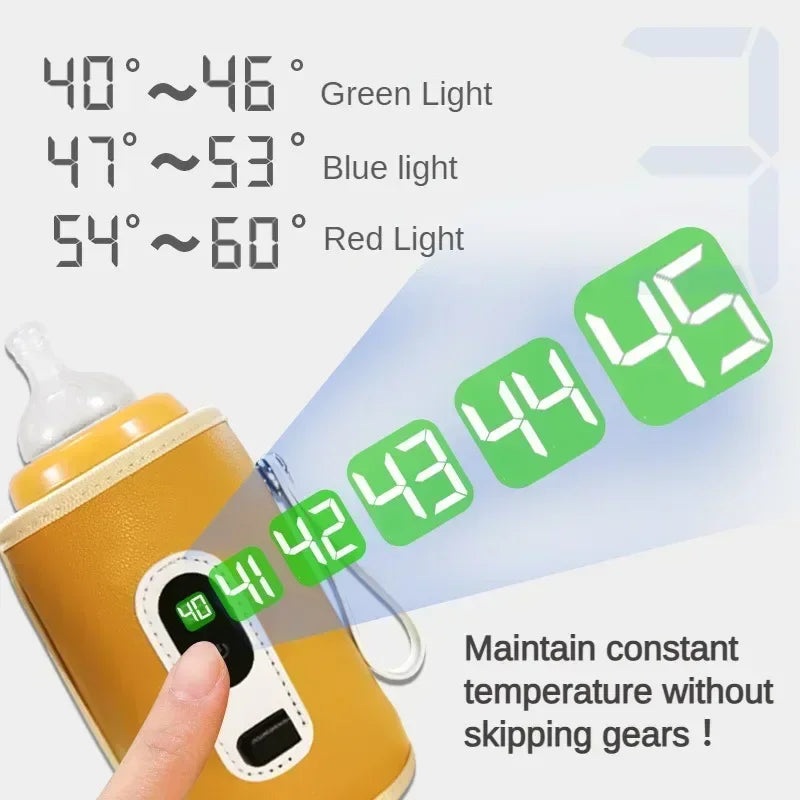 USB Baby Milk Bottle Thermal Bag Digital Display Universal Nursing Bottle Heater Portable Baby Milk Heat Keeper for Traveling - Merit Sell