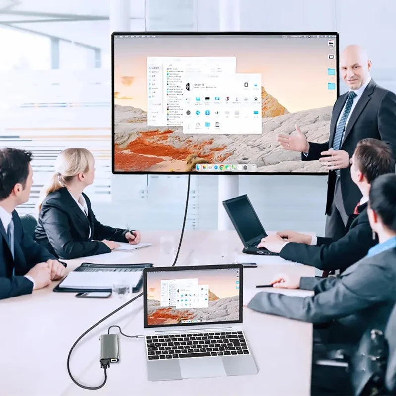 USB C HUB Type C Splitter Thunderbolt 3 Docking Station Laptop Adapter With For Macbook Air M1 iPad Pro - Merit Sell