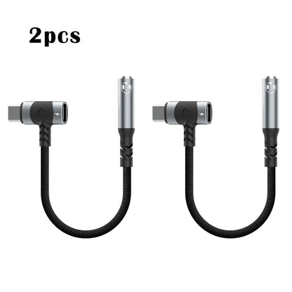 USB C to 3.5mm earphones and charger adapter 2-in-1 C-type to Aux microphone jack, with PD 100W fast charging encryption dongle. - Merit Sell