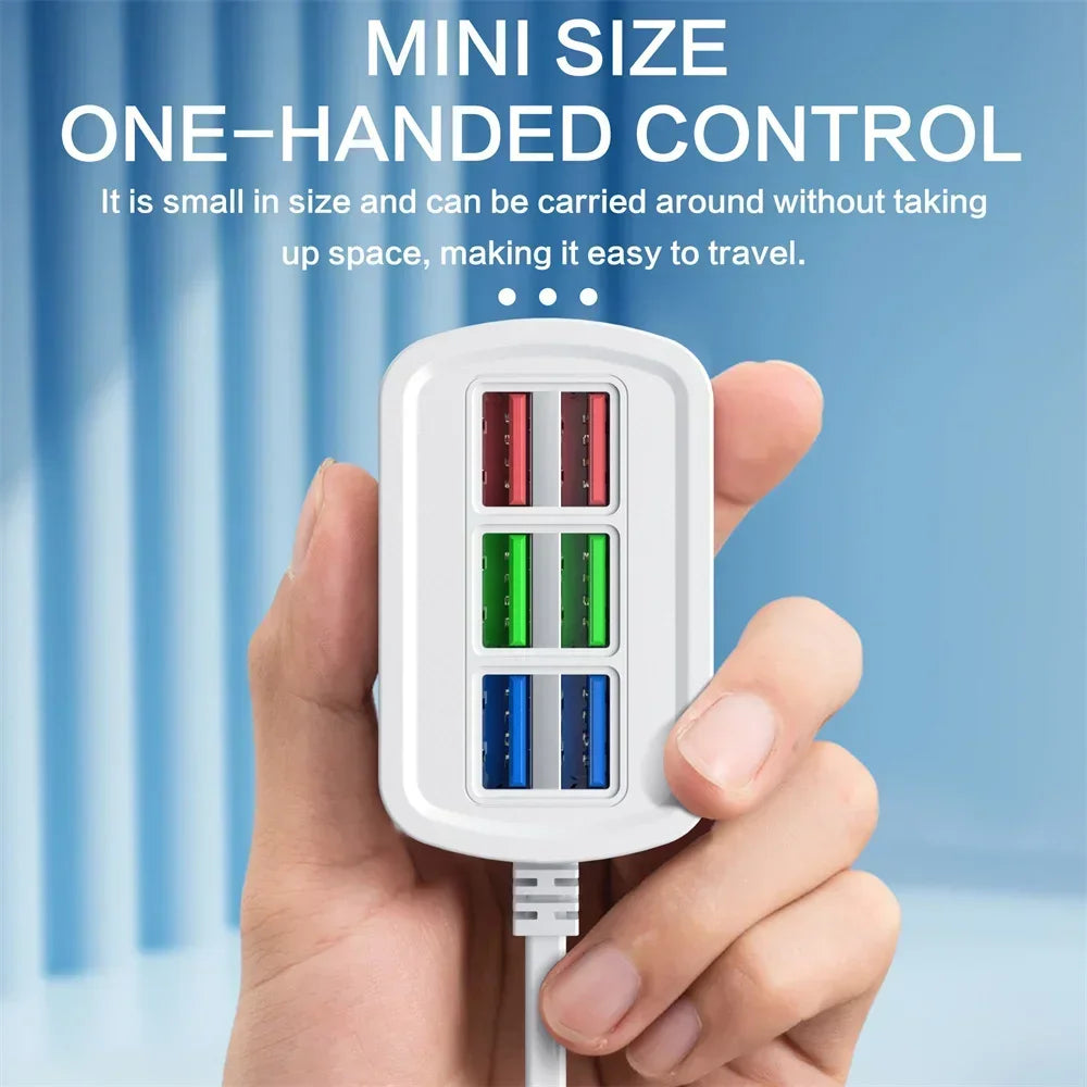 USB Phone Charger Power Strip Multi 6 Ports Universal Adapter Fast Quick Charging Head Socket Wall Charger Socket HUB Splitter - Merit Sell