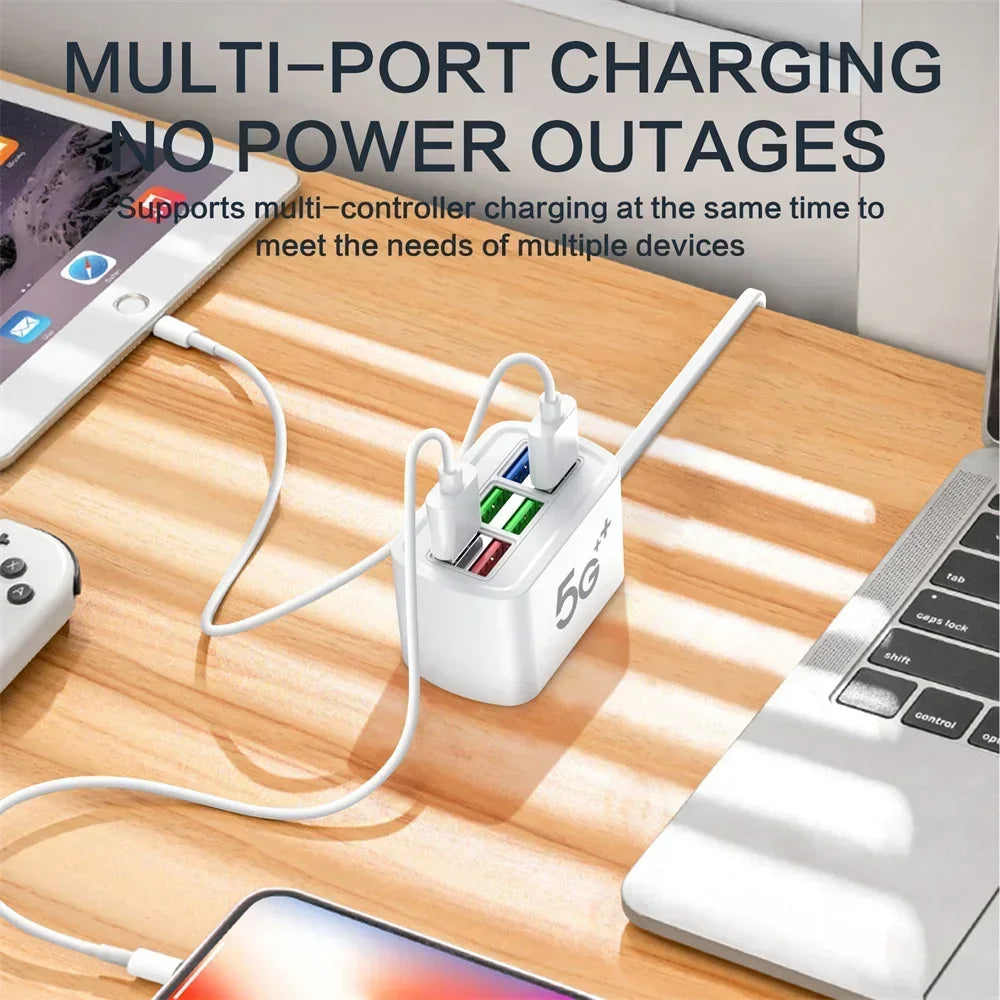 USB Phone Charger Power Strip Multi 6 Ports Universal Adapter Fast Quick Charging Head Socket Wall Charger Socket HUB Splitter - Merit Sell