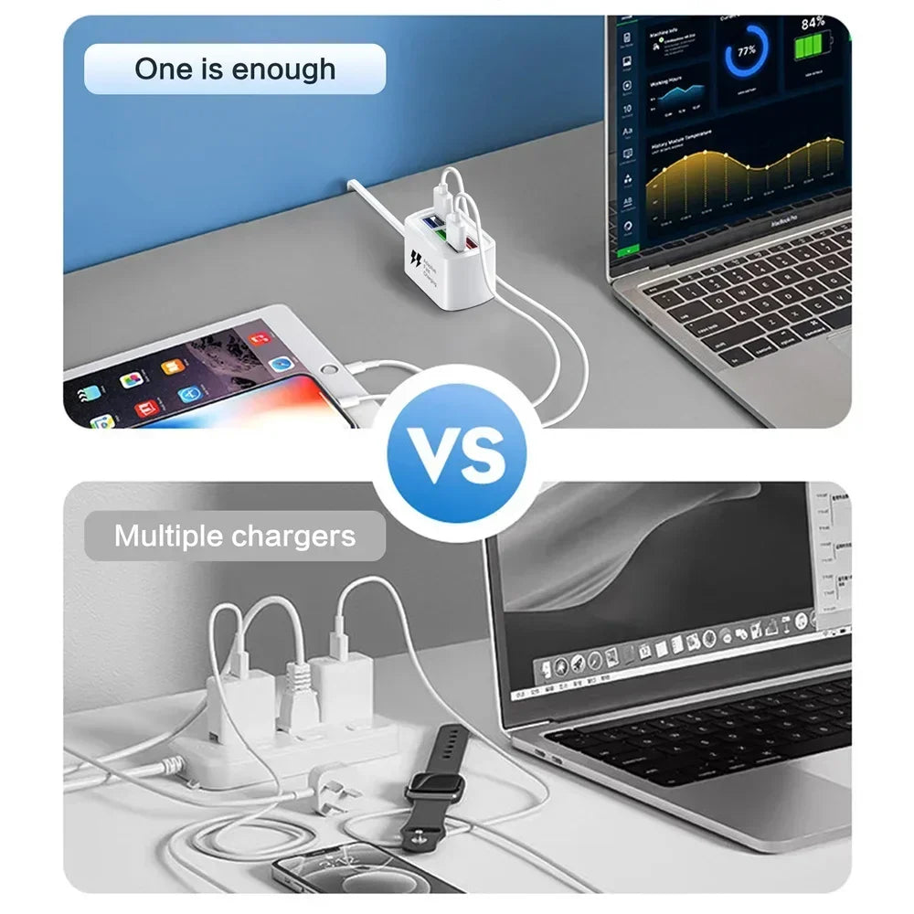 USB Phone Charger Power Strip Multi 6 Ports Universal Adapter Fast Quick Charging Head Socket Wall Charger Socket HUB Splitter - Merit Sell
