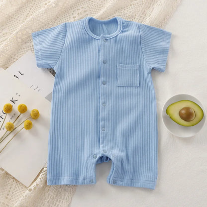 Unisex One-pieces 0 To 24 Months Clothes New born Short Sleeve Romper for Twins Boys Girls Cotton Summer Toddler Bodysuits 2023 - Merit Sell