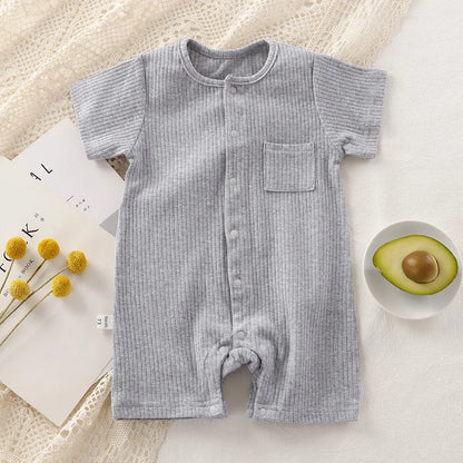 Unisex One-pieces 0 To 24 Months Clothes New born Short Sleeve Romper for Twins Boys Girls Cotton Summer Toddler Bodysuits 2023 - Merit Sell