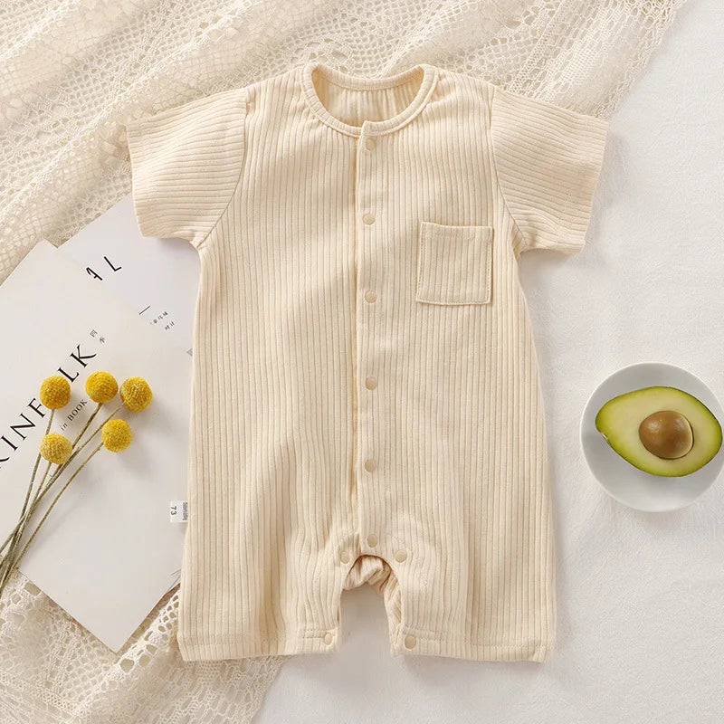 Unisex One-pieces 0 To 24 Months Clothes New born Short Sleeve Romper for Twins Boys Girls Cotton Summer Toddler Bodysuits 2023 - Merit Sell