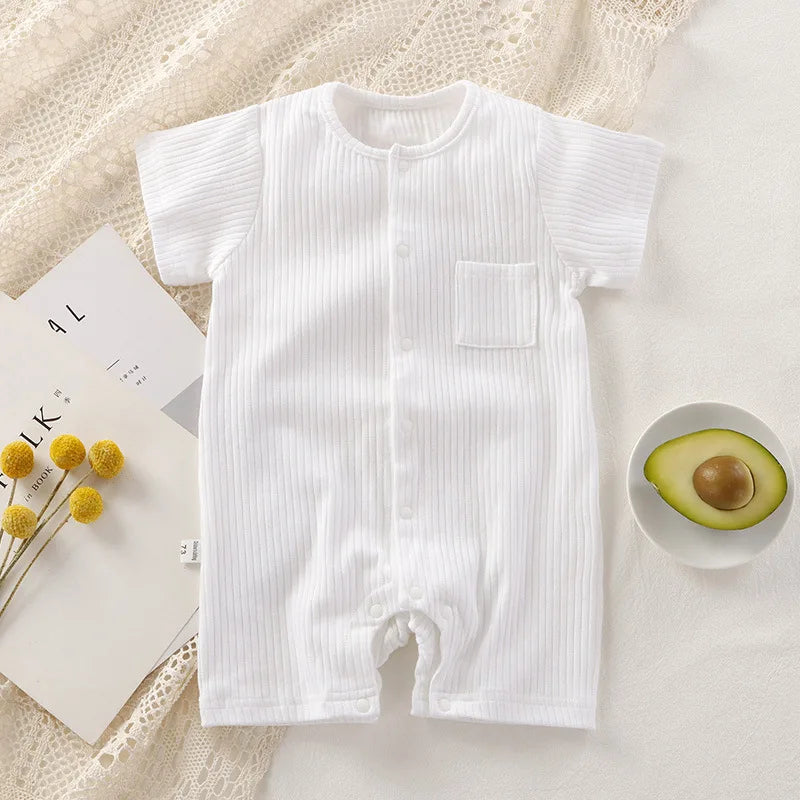 Unisex One-pieces 0 To 24 Months Clothes New born Short Sleeve Romper for Twins Boys Girls Cotton Summer Toddler Bodysuits 2023 - Merit Sell
