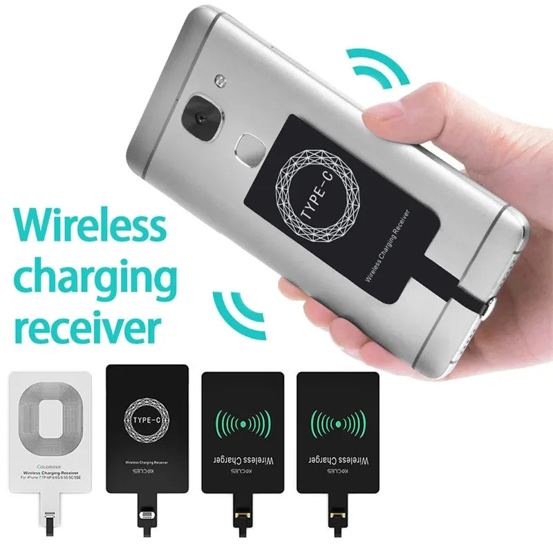 Universal Android Qi Wireless Charging Receiver Type C Wireless Charger Receiving Patch For Micro USB Smartphone For Iphone 6 7 - Merit Sell