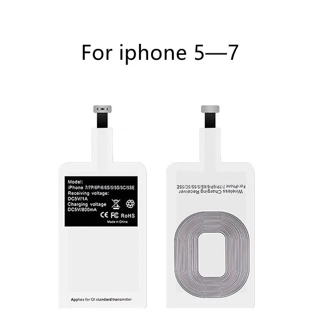 Universal Android Qi Wireless Charging Receiver Type C Wireless Charger Receiving Patch For Micro USB Smartphone For Iphone 6 7 - Merit Sell