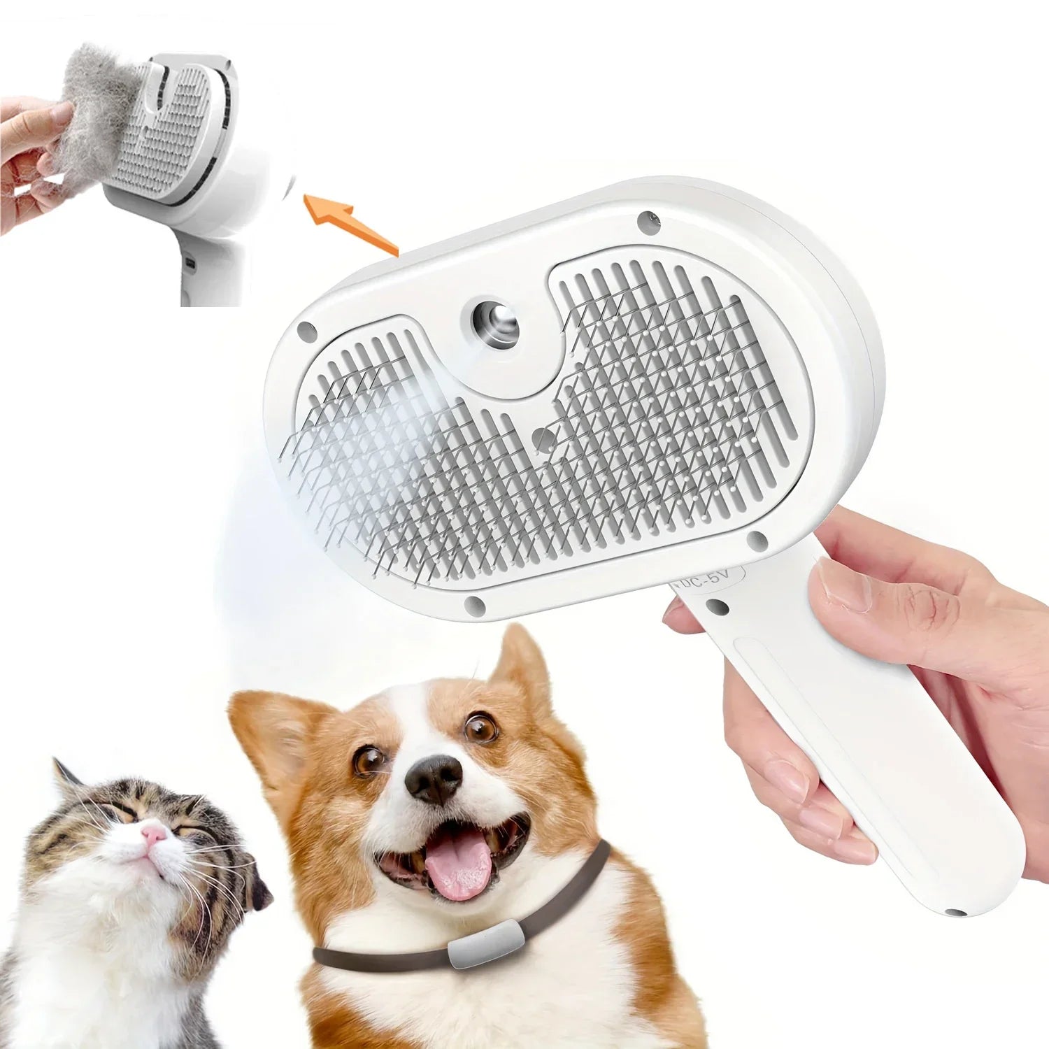 Upgraded Pet Spray Grooming Comb Steamy Floating Hair Removal Cleaning Steam Brush Styling for Dogs Cats Accessories - Merit Sell