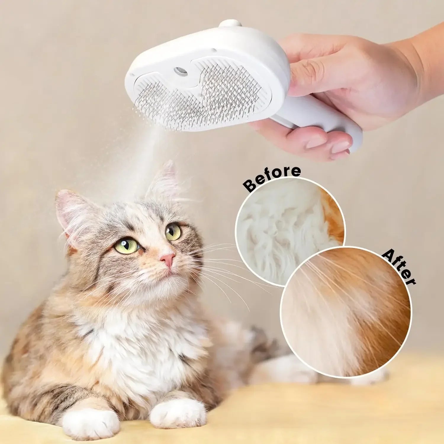 Upgraded Pet Spray Grooming Comb Steamy Floating Hair Removal Cleaning Steam Brush Styling for Dogs Cats Accessories - Merit Sell