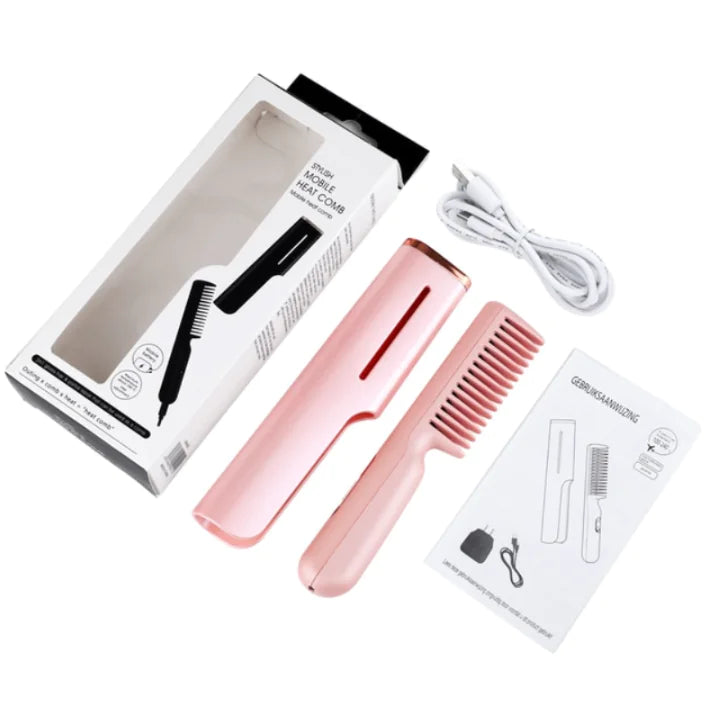 2-in-1 USB Heated Hair Comb | Smooth & Style Anywhere