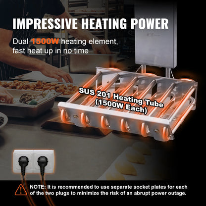 VEVOR 12L 5000W Electric Deep Fryer w/Dual Removable Tanks Commercial Countertop Fryer for Chicken French Fries Frying Chips - Merit Sell