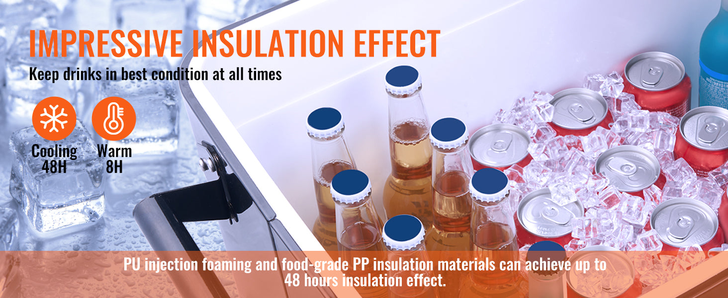 VEVOR 80 Quart Rolling Ice Chest Cooler Cart Portable Bar Drink Cooler Beverage Bar Stand Up Cooler for Patio Backyard - Merit Sell