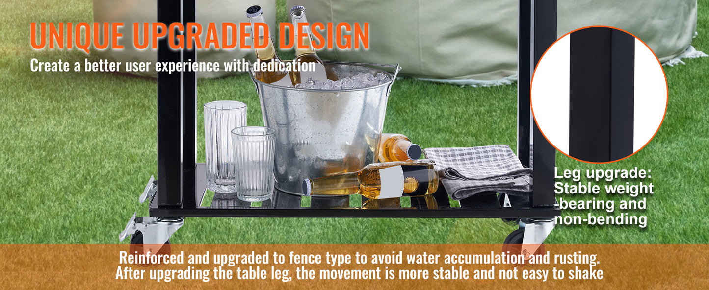 VEVOR 80 Quart Rolling Ice Chest Cooler Cart Portable Bar Drink Cooler Beverage Bar Stand Up Cooler for Patio Backyard - Merit Sell