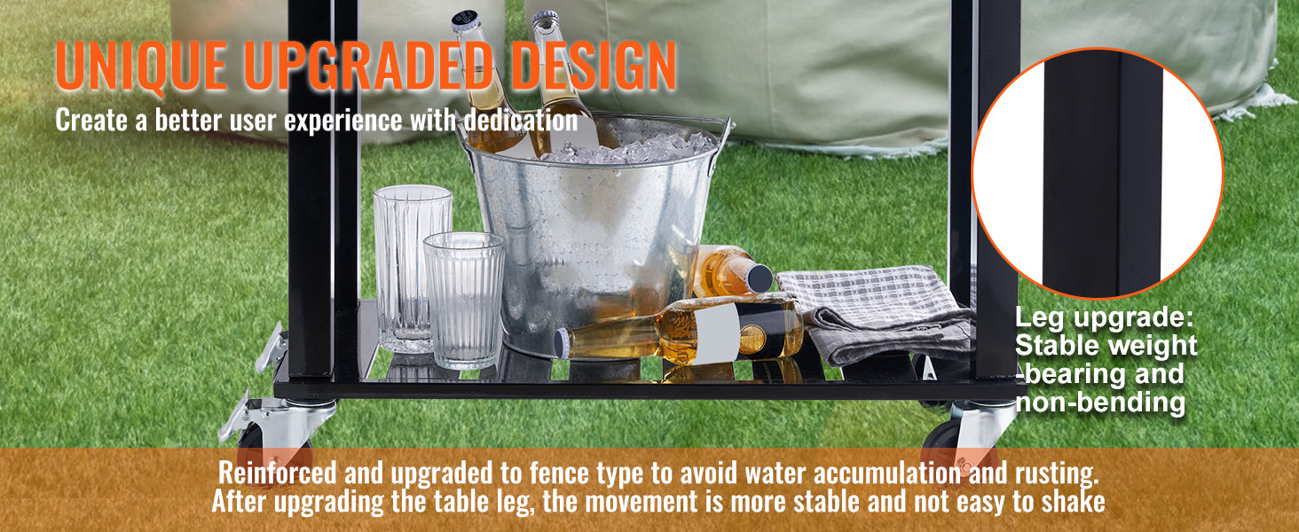 VEVOR 80 Quart Rolling Ice Chest Cooler Cart Portable Bar Drink Cooler Beverage Bar Stand Up Cooler for Patio Backyard - Merit Sell