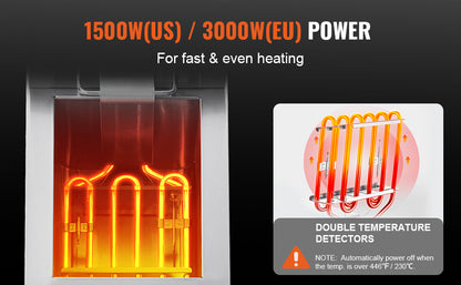 VEVOR Commercial Deep Fryer Electric Countertop Fryer with Basket 11.6Qt Stainless Steel Single Oil Fryer w/Time & Temp Control - Merit Sell