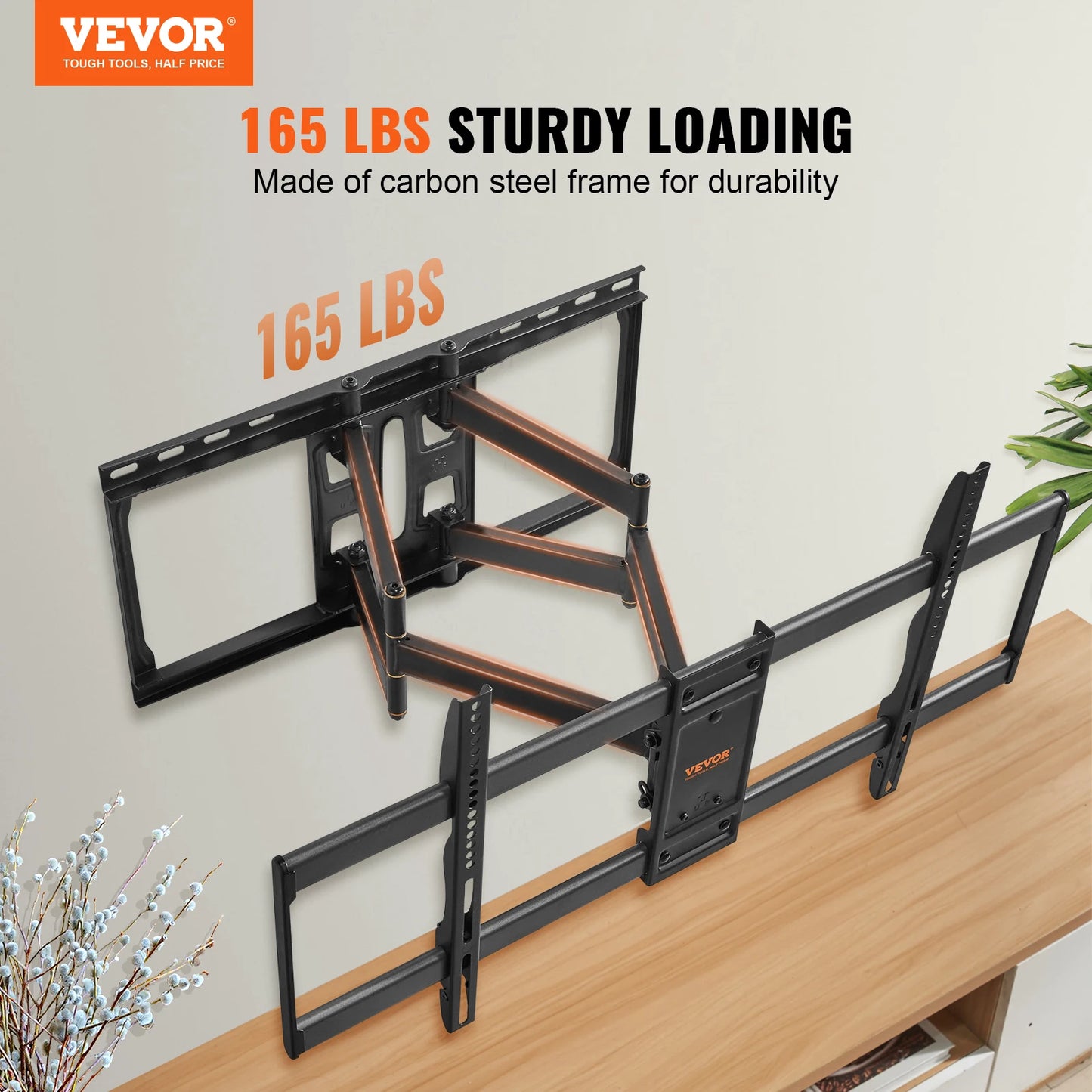 VEVOR Full Motion TV Mount Fit for Most 26-90in TVs Swivel Tilt Horizontal Adjustment TV Wall Mount Bracket W/ Articulating Arms - Merit Sell