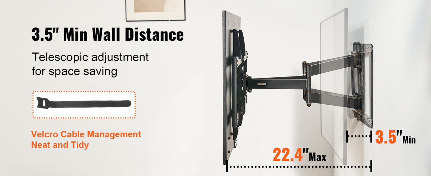 VEVOR Full Motion TV Mount Fit for Most 26-90in TVs Swivel Tilt Horizontal Adjustment TV Wall Mount Bracket W/ Articulating Arms - Merit Sell