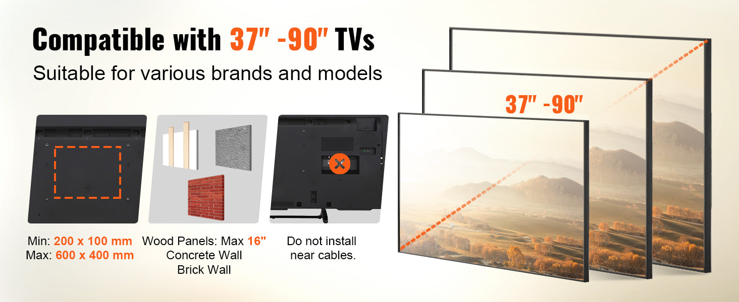 VEVOR Full Motion TV Mount Fit for Most 26-90in TVs Swivel Tilt Horizontal Adjustment TV Wall Mount Bracket W/ Articulating Arms - Merit Sell